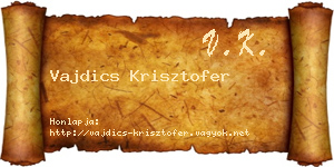 Vajdics Krisztofer névjegykártya